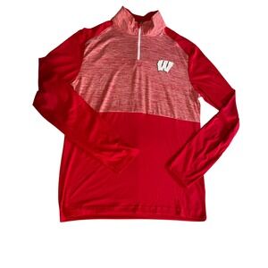 Captivating Wisconsin Badgers Mens Medium Red Quarter Zip PulloveR M NWT